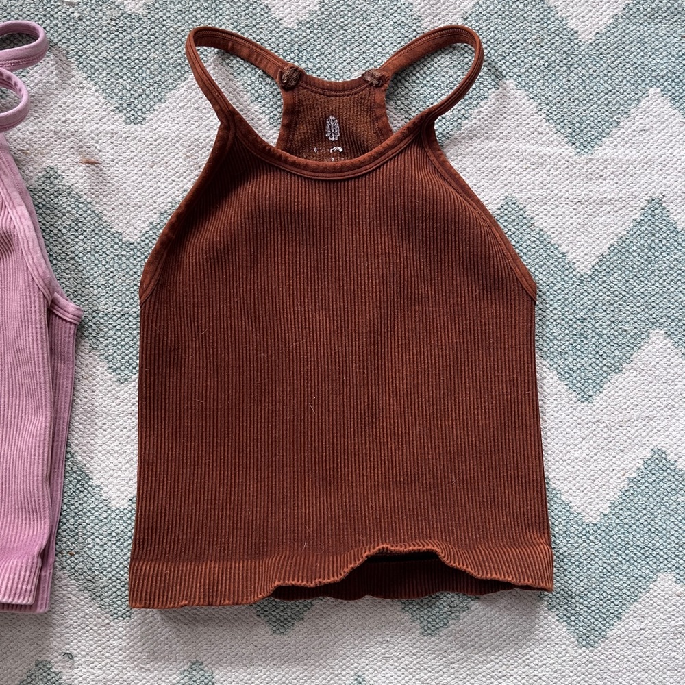 Free People Happiness Runs Long Crop in Toasted Coconut